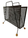 Post Modern Perforated Metal Magazine Rack or Record Storage