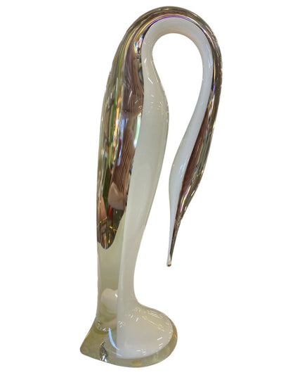 Mid 20th Century Menata Anatra Murano Art Glass Stylized Bird - Artist Signed as Gift