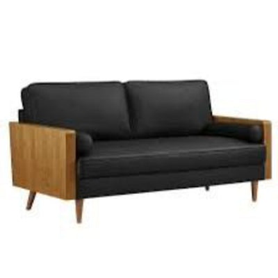 MCM Vegan Leather Sofa in Walnut Black