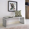 Waterfall 47" Stainless Steel Bench in Silver