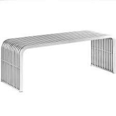 Waterfall 47" Stainless Steel Bench in Silver