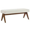 MCM 47" Fabric Upholstered Bench in Ivory