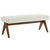 MCM 47" Fabric Upholstered Bench in Ivory