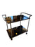 Italian Post Modern Polished Steel Bar Cart - Smoked Glass