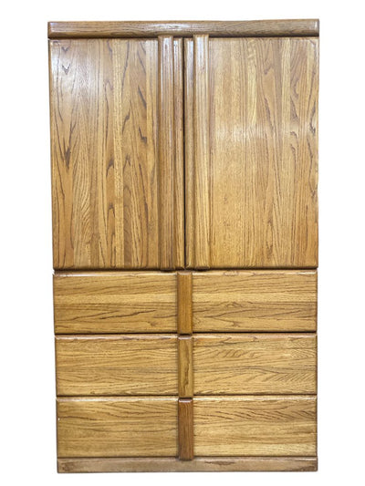 Vintage 1980's Oak Armoire