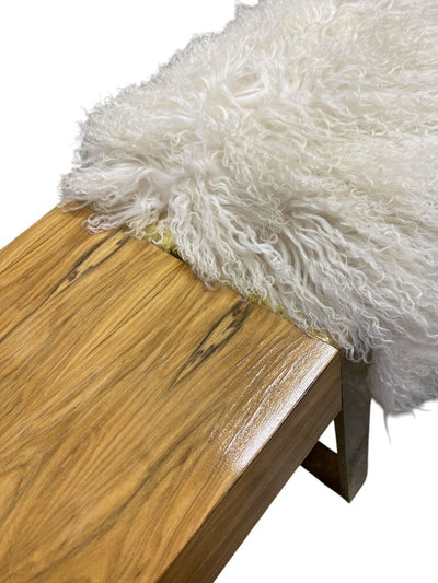 Modern Light Finish Bench Faux Fur Bench