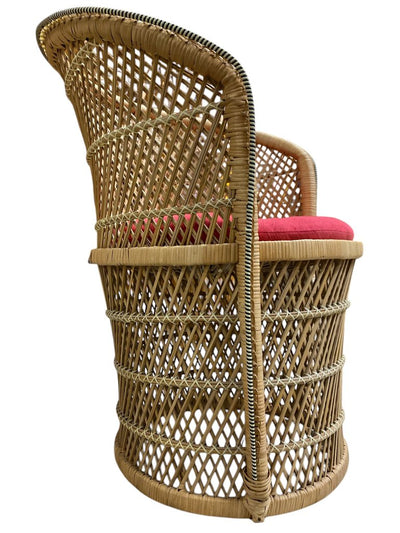 Vintage Wicker Barrel Chairs w/ Pillow