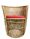 Vintage Wicker Barrel Chairs w/ Pillow