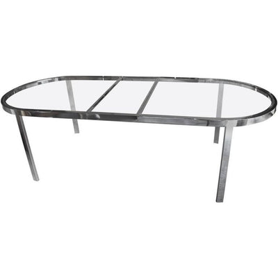 Milo Baughman Mid Century Chrome Dining Table