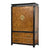 Mid Century Asian Chinoiserie Armoire Birds Eye Maple & Black