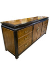 Mid Century Chinoiserie Black & Burl Dresser by Century Furniture