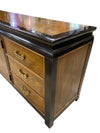 Mid Century Chinoiserie Black & Burl Dresser by Century Furniture