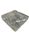 Danish Modern Brutalist Crystal Ashtray and Lighter 2-Piece Set