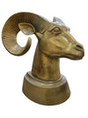 Hollywood Regency French Gilt Brass Ram Head Sculpture