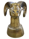 Hollywood Regency French Gilt Brass Ram Head Sculpture