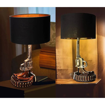 Revolver Six Shooter Pistol Lamp, Western Cowboy Gun Lamps