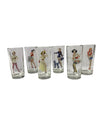 Pin-Up Girls Drinking Glasses Set of 6 - 11.5 Fl oz