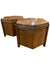 PAIR - Lane Mid Century Walnut Side Table Commodes (Set of 2)