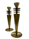 Gorgeous Pair of 1950's Vintage Balos Solid Brass Candlesticks with Wonderful Patina (Set of 2)