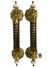 Vintage Pair of Buhrrman Pharr Grand Hollywood Regency Wood and Brass Door Handles (Set of 2)