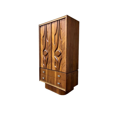 Mid Century Modern Tobago Brutalist Armoire c. 1970s