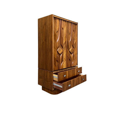 Mid Century Modern Tobago Brutalist Armoire c. 1970s