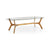 Elke Rectangular Glass Coffee Table with Brass Base