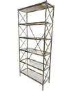 Vintage Restoration Hardware Chrome Campaign Style Etagere