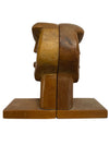 Cool Vintage Handcarved Wooden Bookends