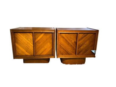 Mid Century Modern Tobago Brutalist 1970's Pair of Nightstands