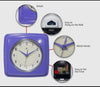 Retro Square Periwinkle Indoor Wall Clock