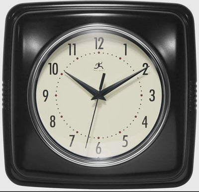 Retro Square Black Indoor Wall Clock