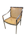 Mid Century 1970"s Armchair w/ Cane & Chrome Base