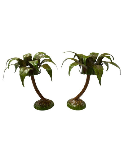 Pair of Vintage Petites Choses Palm Tree Candle Holders (Set of 2)