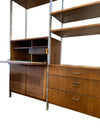 Mid Century Jack Cartwight Founders Walnut and Chrome Modular Room Divider Unit