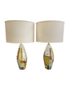 Monumental Bitossi Mid Century Italian Ceramic Cityscape Lamps (The Pair)