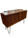 Mid Century Pair of Walnut Nightstands (Retrofitted) on Hairpin Legs = Fabulous!!!! (Set of 2)