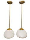 Pair of Brushed Brass Pendant Lights (Set of 2)