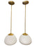 Pair of Brushed Brass Pendant Lights (Set of 2)