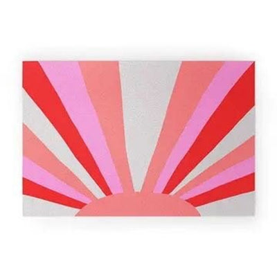 Sunshine Love Coral Welcome Mat