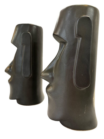 Rare Pair of Vintage OMC Otagiri Japan Easter Island Moai Style Tiki Mugs