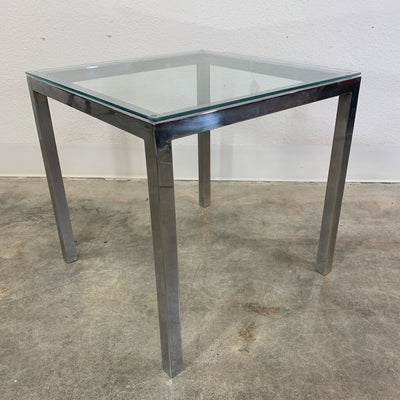 Pair - Cube Chrome Side Tables (Set of 2)