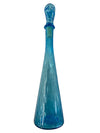 Ice Blue Glass Genie Bottle Decanter