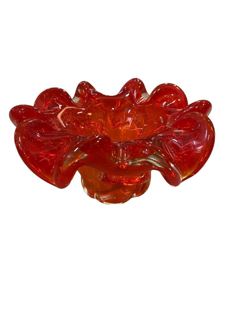 Vintage Ashtray in Red Murano Glass